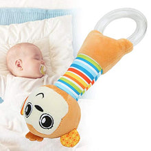 Load image into Gallery viewer, Baby Rattle Toy, Baby Rattles Cartoon Stuffed Animal Plush Hand Rattle Baby Rattle Stick Plush Appeasing Toys(Monkey)
