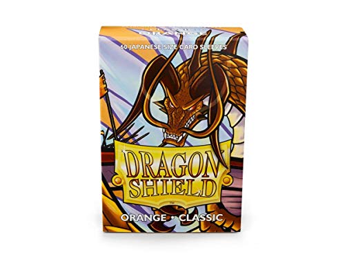 Dragon Shield Japanese Size Card Sleeves  Orange 60CT  Card Sleeves are Smooth & Tough  Compatible with Pokemon, Yugioh, and More