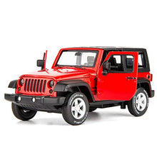 Load image into Gallery viewer, TGRCM-CZ Diecast Model Cars Toy Cars, Wrangler 1:32 Scale Alloy Pull Back Toy Car with Sound and Light Toy for Girls and Boys Kids Toys (Red)
