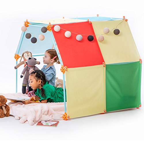 Kizihaus Fort Building kit (Balls and Sticks Kit) with Storage Bag - Kids Fort | Fort kit | Fort Builder | Indoor Fort | Blanket Fort | Large Fort Making Kit | Child Tent Indoor
