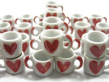 Load image into Gallery viewer, Dollhouse Miniature 30 New Heart Hand Paint Ceramic Kitchen Coffee Mugs #M Supply - 5851
