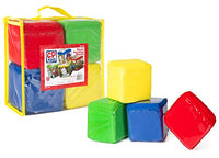 Constructive Playthings Toys Foam Stacking Blocks with Photo Pockets, 4 Piece Set Holds 24 Photos, Ages 12 Months and Up