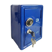 TOYANDONA 1PC Miniature Metal Safe Box Creative Iron Piggy Bank Mini Strongbox Shape Saving Pot Desktop Money Box Ornaments for Home Blue