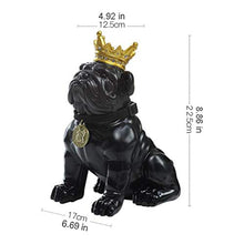 Load image into Gallery viewer, OUMIFA Piggy Bank Large Bulldog Piggy Bank Hand Carved Coin Coin Piggy Bank Child Adult Creative Birthday Place About 350 Coins (Black) Savings Piggy Bank for Kids
