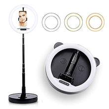 Load image into Gallery viewer, Indigi Halo Ring Light Kit: 10.8&quot; 5500k-2700K Adjustable Temp Dimmable LED Halo Ring Light, Collapsible Stand, Smartphone Mount, Mount for YouTube,TikTok,Self-Portrait Selfie Shooting, USB Powered
