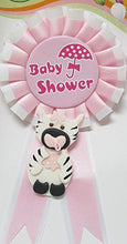 Load image into Gallery viewer, Baby Shower Zebra Baby Badge Jungle Safari Theme Corsage Mom to Be

