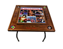 Load image into Gallery viewer, latinos r us Greatest Puerto Rican Boxers Domino Table (Red Mahogany)
