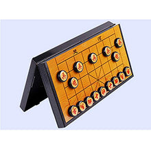 Load image into Gallery viewer, LVLONG Chinese Chess, Set Auspicious Travel Game Set with Wooden Box and Leather Chessboard, Magnetic Travel Settings, Portable Collapsible Chinese Confrontation Game/Small Code
