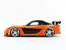 Load image into Gallery viewer, Han&#39;s Mazda RX-7 Orange and Black Fast &amp; Furious Movie 1/24 Diecast Model Car by Jada 30732
