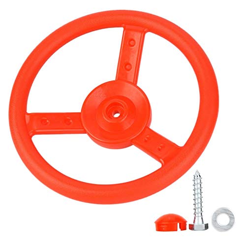 Fockety Steering Wheel, Steering Wheel Toy, Plastic Small Portable Rotatable Swing Set for Playground(red)