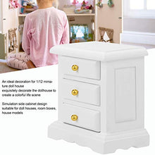 Load image into Gallery viewer, GLOGLOW Mini Dollhouse Furniture, 1:12 Simulation Wooden Bedside Table Model Miniature Furniture Doll House Accessory
