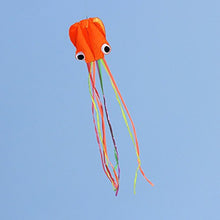 Load image into Gallery viewer, Hengda kite-Pack 2 Colors(Orange&amp;Purple) Beautiful Large Easy Flyer Kite for Kids-Software Octopus-It&#39;s Big! 31 Inches Wide with Long Tail 157 Inches Long-Perfect for Beach or Park
