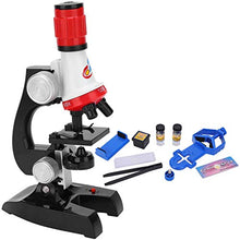 Load image into Gallery viewer, Kids Microscope Toy Set, 100X 400X 1200X LED Biological Magnification Kids Science Toys Early Learning STEM Science for Boys Girls Students(Red)
