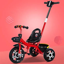 Load image into Gallery viewer, Kids Trike,Tricycle-with Steel Frame and Rubber Tyres - for Children 24 Months and Older|White|Green|Red|72X48X92CM (Color : Red)
