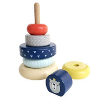 Leo & Friends Benny Stacking Toys, 6 Wooden Rings, 1 Crown on Top. Montessori-Approved Education Kid's Stacking Tower, Perfect Present for Birthday or Holiday.