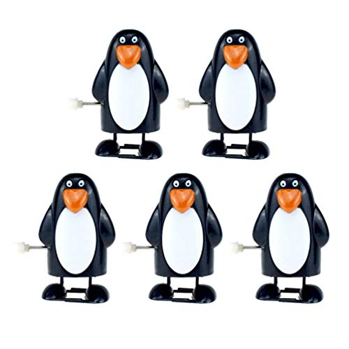 TOYANDONA 5pcs Christmas Clockwork Toy Walking Wind-up Toy Party Penguin Figure Toys Supplies for Child Kids Children Classroom Prize Supplies