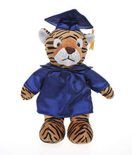 Load image into Gallery viewer, Plushland Tiger Plush Stuffed Animal Toys Present Gifts for Graduation Day, Personalized Text, Name or Your School Logo on Gown, Best for Any Grad School Kids 12 Inches(Navy Cap and Gown)
