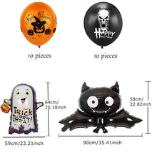 Load image into Gallery viewer, Halloween Party Decorations Kit Indoor 84Pcs- Happy Halloween Banner, Paper Spider Garland, Latex Balloons, Ghost and Bat Foil Ballons, Spider and Web, Photo Booth Props, Horror Decor for Home Bar
