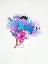 Load image into Gallery viewer, Tutus and Bow Ties Mustache Themed Baby Shower Corsage for Mother to Be (Hot Pink Aqua Blue &amp; Pink)
