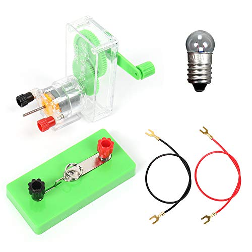 Heave School Physics Science Lab Learning Circuit kit,Electricity Experiment Generators Science Set,Light Bulb Science Experiments Kits for Students Hand Crank Generator