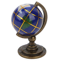 Okuyonic Elegant 1:12 Miniature Globe for Kids Great Gift (Blue Ball Bronze seat)