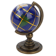 Load image into Gallery viewer, Okuyonic 1:12 Miniature Globe Elegant Globe for Kids (Blue Ball Bronze seat)
