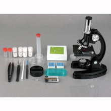 Load image into Gallery viewer, AmScope 120X-1200X 52-pcs Kids Beginner Microscope STEM Kit with Metal Body Microscope, Plastic Slides, LED Light and Carrying Box (M30-ABS-KT51),Black
