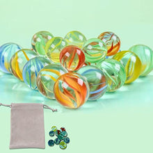 Load image into Gallery viewer, SJKU 10pcs Colorful Kids Marbles Bulk for Marble Games, with Velvet Storage Bag
