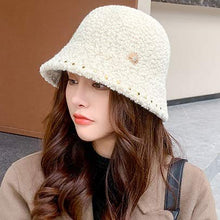 Load image into Gallery viewer, JJSPP Winter Bucket Hat Thickened Warm Ear Protector Cap Women Fedora Hat Lady Outdoor Hiking Knitted Fisherman Hat
