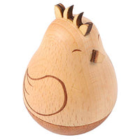 TomaiBaby Wooden Tumbler Toys Chicken Roly Poly Tumbler Toy Kids Educational Toys for Baby Toddlers Kids (Wood Color)