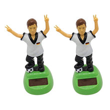 Load image into Gallery viewer, Happyyami 2pcs Solar Powered Football Boys Bobble Head Doll Shaking Dancing Toy Dashboard Boy Football Player Doll for Car Interior Decor
