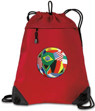 Load image into Gallery viewer, Soccer Drawstring Backpack Bag World Cup Fan Cinch Pack - UNIQUE MESH &amp; MICROFIB

