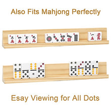Load image into Gallery viewer, Domino Racks Set of 8, Plusvivo Wooden Domino Trays Holders for Mexican Train,Chickenfoot Combo,Mahjong and Other Dominoes Games13.97 x 2 x 1.18 Inches - Dominoes NOT Included
