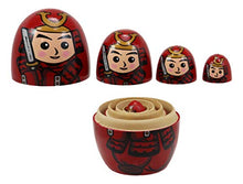 Load image into Gallery viewer, Ebros Gift Red Japanese Samurai Warrior Wooden Stacking Nesting Figurines 5 Piece Set Hand Painted Wood Decorative Collectible Matryoshka Sculptures for Children Christmas Mother&#39;s Day Birthday Gifts
