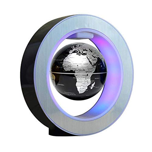 Levitation Floating Globe Rotating Magnetic Desk Gadget Decor World Map Office Home Decoration Fashion Cool Tech Gifts (Silver)