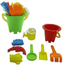 Load image into Gallery viewer, Summer Fun 6 Piece Children&#39;s Kid&#39;s Mini Toy Beach/Sandbox Tool Play set, Comes with Watering Bucket, Hand Tools, Sand Molds (Colors May Vary) by YMCtoys
