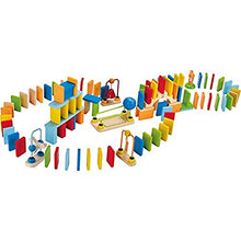 Load image into Gallery viewer, Dynamo Wooden Domino Set by Hape | Award Winning Domino Building Block Set for Kids, 107 Solid Pieces of Fun Filled Racing, Building and Stacking
