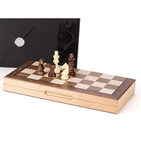 LOMJK Chess Set Wooden Chess, Luxurious Magnetic Foldable Chess Set, for Travel and Outing, 15.7 Inches, for Children Adults Chess (Color : Natural)