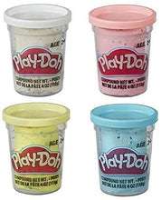 Load image into Gallery viewer, Play-Doh Confetti Compound 4-Color Assortment - Yellow, Pink, Light Blue and White - One 4oz Can of Each Color
