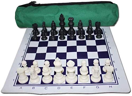 Chess Portable Set Roll Up Set with Checkerboard Travel Bag Piece Velvet Bag International for Kids and Adults LQHZWYC
