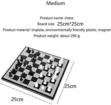 Load image into Gallery viewer, Chess Portable Set Plastic Magnetic Travel Set with Board That Becomes A Storage Compartment, Great Travel Toy Set with Folding Board LQHZWYC (Color : A, Size : 25cm)

