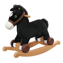 Load image into Gallery viewer, Rockin&#39; Rider Cocoa 2-in-1 Pony Plush Ride-On, Black
