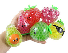 Load image into Gallery viewer, Curious Minds Busy Bags Small Fruit Water Bead Filled Squeeze Stress Balls with Faces - Sensory, Stress, Fidget Toy - Pineapple, Strawberry, Avocado, Watermelon, Apple, Grapes

