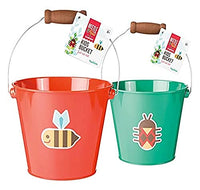 Toysmith Beetle & Bee, Kids Gaden or Beach Bucket, Assorted Colors, FSC Certified, for Boys & Girls Ages 3+