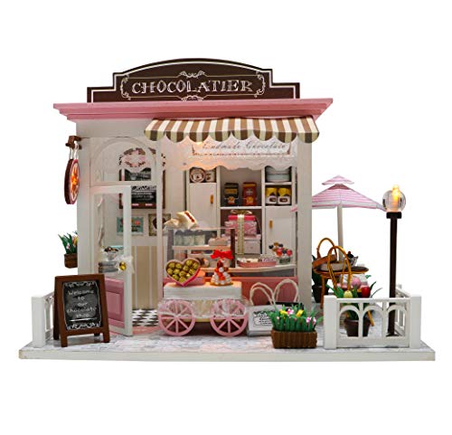 Flever Dollhouse Miniature DIY Music House Kit Creative Room with Furniture for Romantic Valentine's Gift (Cocoa's Fantastic Ideas)