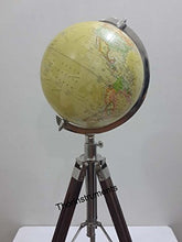 Load image into Gallery viewer, Vintage Table TOP Globe with Brown Tripod Stand COLLECTABLE Nautical
