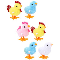 LUOZZY Easter Chicken Toys Lovely Wind-up Chick Toys Plush Clockwork Toys Easter Party Favors 6 Pcs(Mixed)