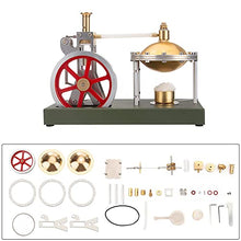 Load image into Gallery viewer, YBEST DIY Steam Engine Kit, Retro Vertical Steam Engine Model Steam Engine Building Kit with Spherical Boiler Support and Additional Load, Desk Decor Experimental Toys
