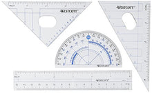 Load image into Gallery viewer, Westcott Five Piece Math Tool Kit, Blue and Gray (14550)
