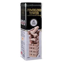 Load image into Gallery viewer, Solid Wood Jumbling Tower In A Tin by Cardinal Industries (48 Wood Pieces)
